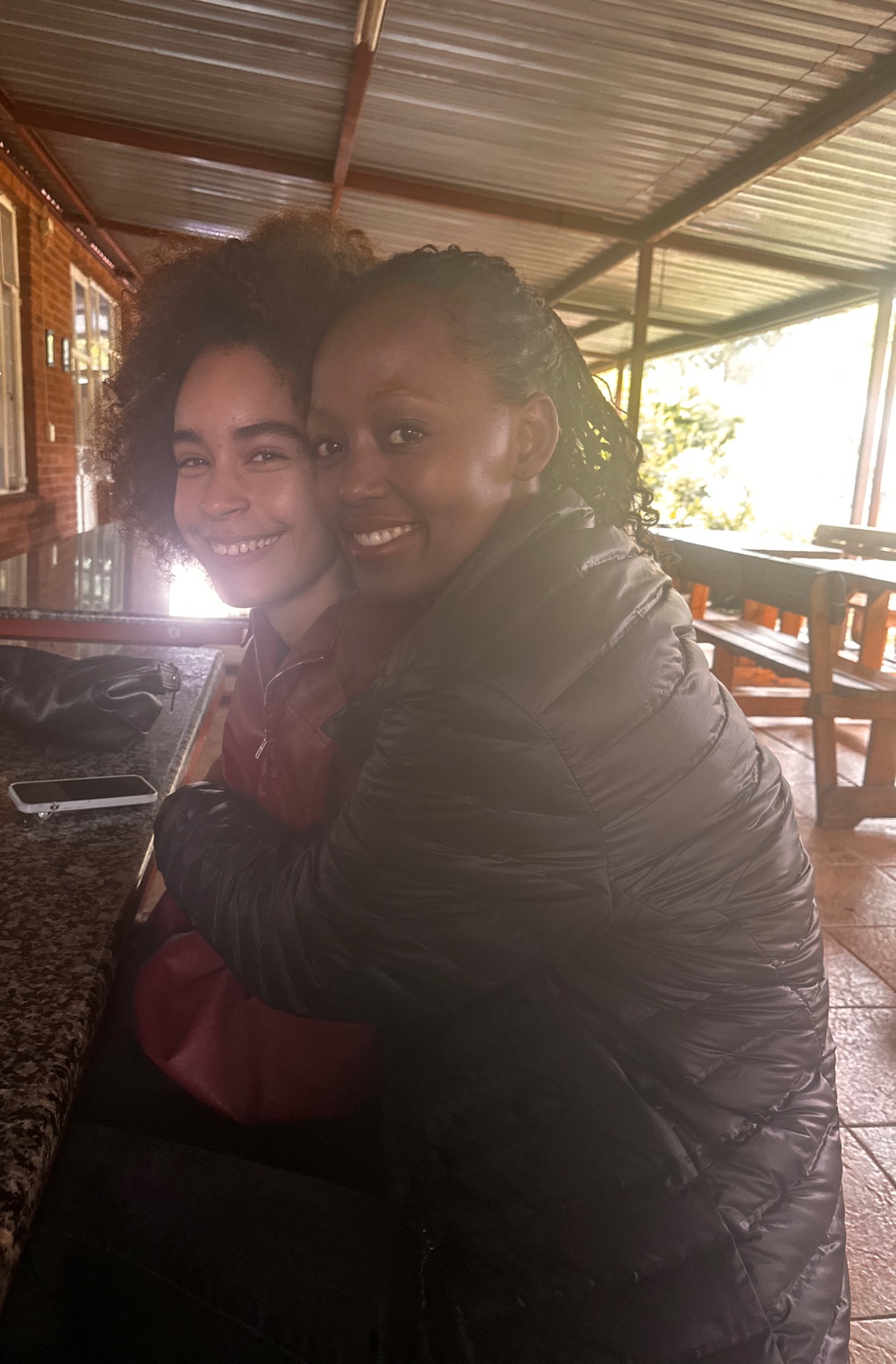 A vibrant parish lunch being served outdoors under a tent