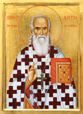 Orthodox icon of Saint Justin Popović, theologian and confessor - Serbian Orthodox tradition